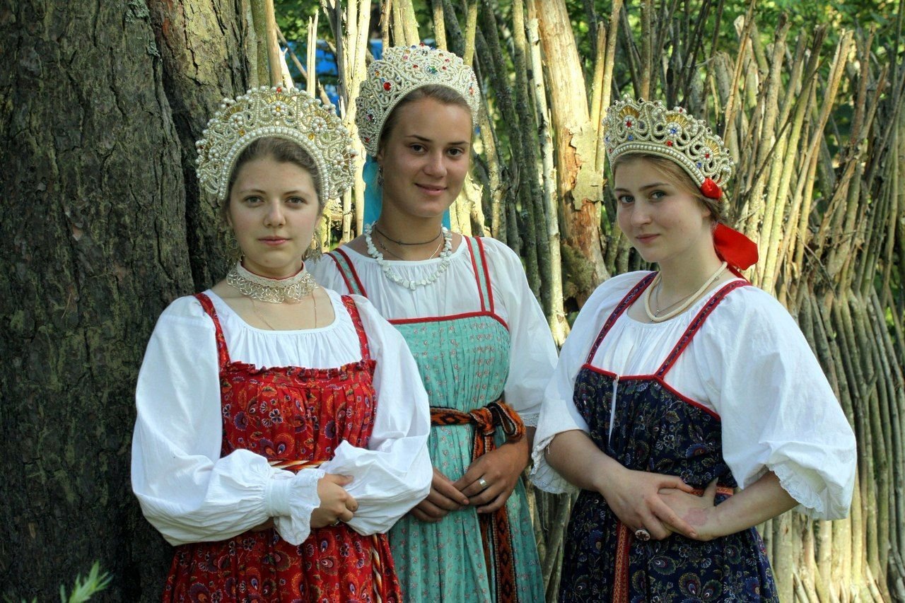 Sexy model Girls in Slavic costumes in Malang