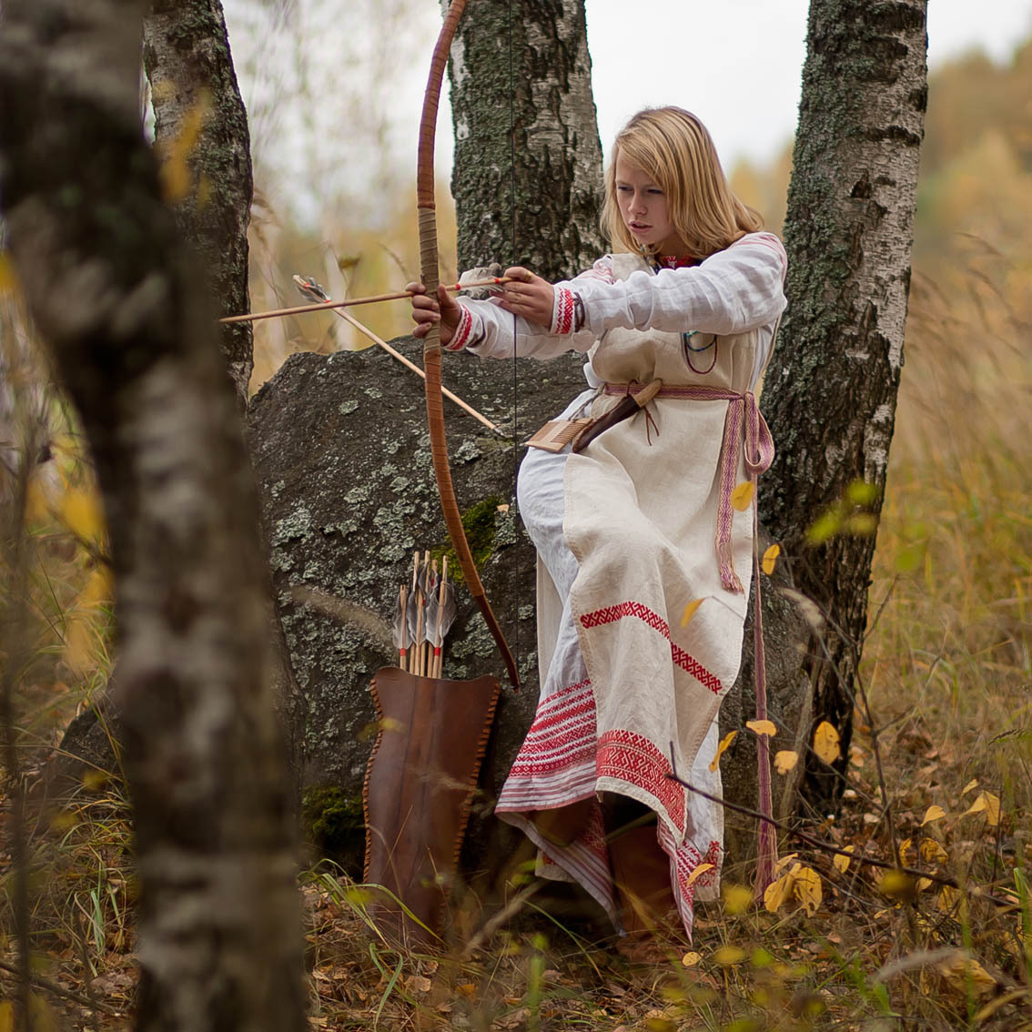 Sexy photo Girls in Slavic costumes in Malang